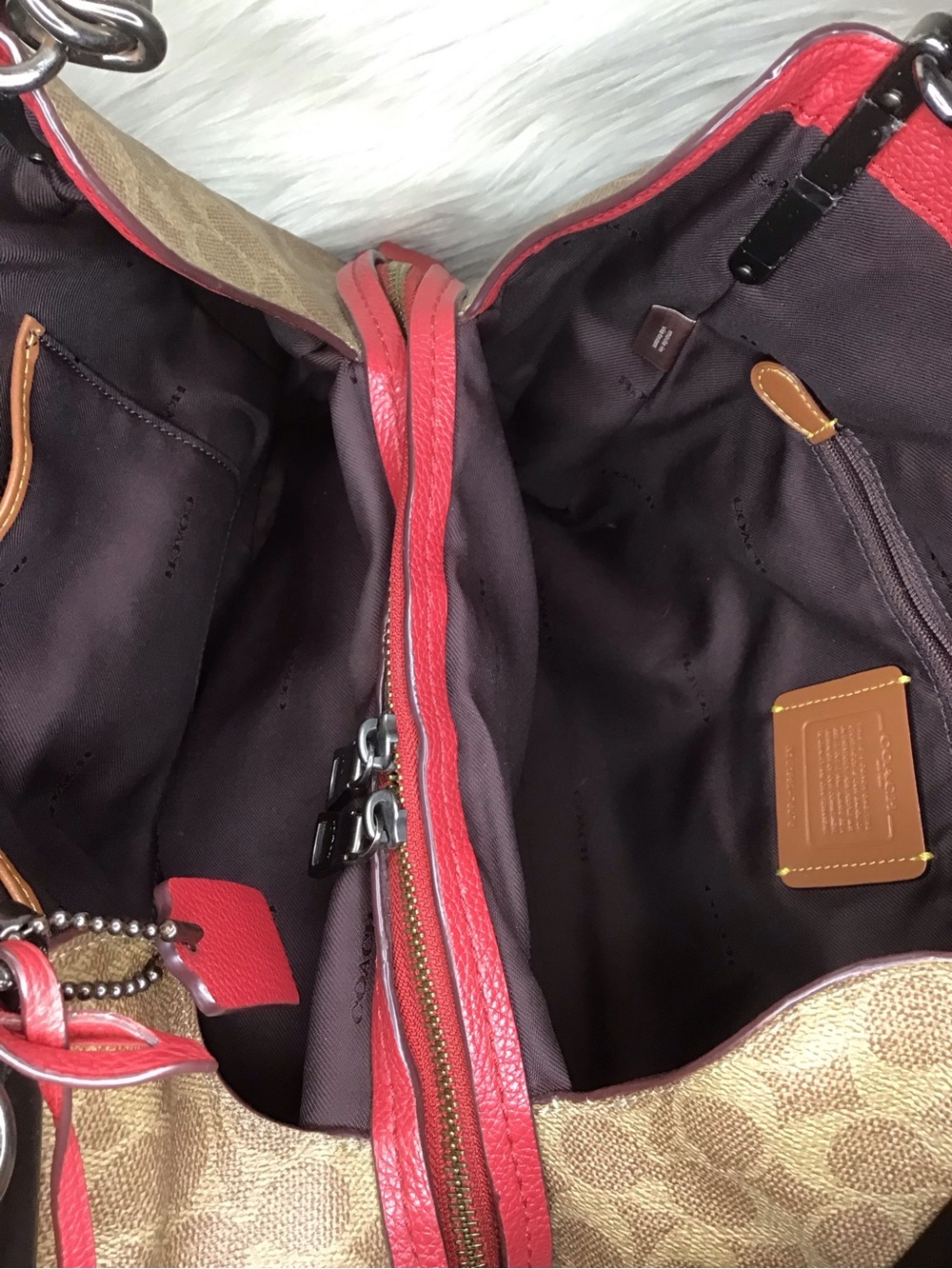 Coach Dalton 31 triple compartment shoulder hobo bag signature leather - Picture 11 of 16